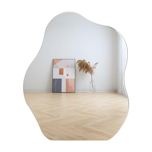 ByteRunning Espejo Decorativo Irregular Grande Espejo de tocador de Pared Espejo de baño HD Simple Espejo de pie de Cuerpo Entero de Estar,Dormitorio y Entrada