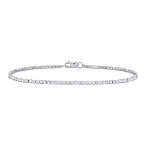 Tennis Bracelet for Women 1.10 to 1.30 Carat (ctw) Round Lab Grown Diamond Single Row Stacking Dainty Bracelets for Brides In 10K Solid Gold Or 925 Sterling Silver Jewelry Size-6.5 to 7.5 Inch
