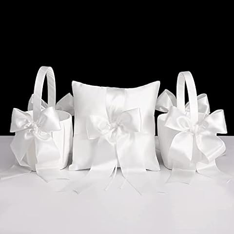 Wedding Flower Basket Flower Girl Basket Slope Flower Children's Basket Ivory for Wedding Ceremony Party Decoration Cover