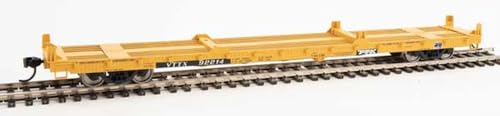 Walthers Mainline 910-5382 HO Scale 60' Pullman-Standard Flatcar - Ready to Run - Trailer-Train VTTX #92214 (20' & 40' Container Loading)