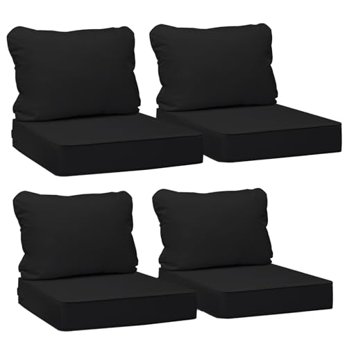 Image of AAAAAcessories Outdoor Seat Cushions for Chairs, Fade-Resistant, Waterproof Patio Furniture Replacement Cushions, 19 inch x 19 inch x 3 inch + 19 inch x 17 inch, Set of 4, Charcoal Black