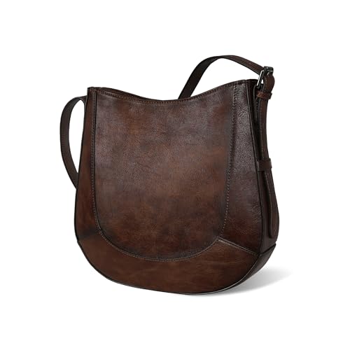 Iswee Leather Purses for Women Hobo Bags Designer Crossbody Bag Vintage Women’s Shoulder Handbags Work Purse