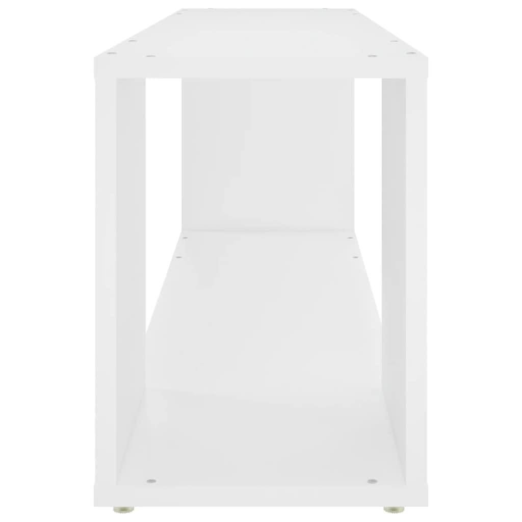 Mobile per TV in legno bianco, 100 x 24 x 32 cm, con 2 ripiani, per soggiorno, camera da letto, ufficio, salvaspazio, robusto, facile da pulire, adatto come contenitore per DVD, CD