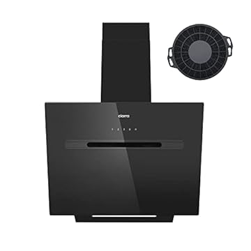 CIARRA ASB6736G Classe A+++ Cappa Aspirante 60 cm Booster 700 m³/h WIFI& controllo touch 4 Velocità Ricircolo Aspirazione con Filtri Carbone CBCF006 Vetro Nero