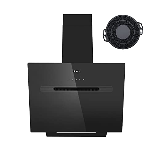 Immagine prodotto: CIARRA ASB6736G Classe A+++ Cappa Aspirante 60 cm Booster 700 m³/h WIFI& controllo touch 4 Velocità Ricircolo Aspirazione con Filtri Carbone CBCF006 Vetro Nero