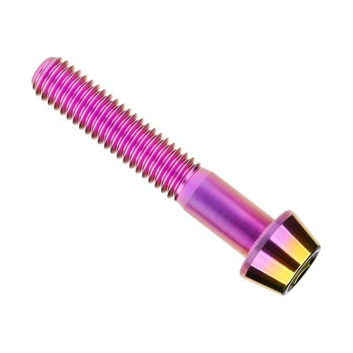 Image of Titanium Ti Bolt M5x9 16 18 20 25 30 35 40 45 50 55 60mm Tapered Head Screws Pack of 4 (M5x35mm, Purple Gold)