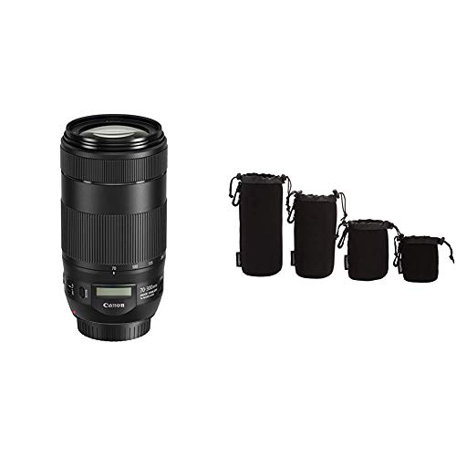Canon EF 70-300mm F/4-5.6 IS II USM Objektiv (67 mm Filtergewinde) schwarz & Amazon Basics - Wasserdichte Schutzbeutel für Kamerobjektiv