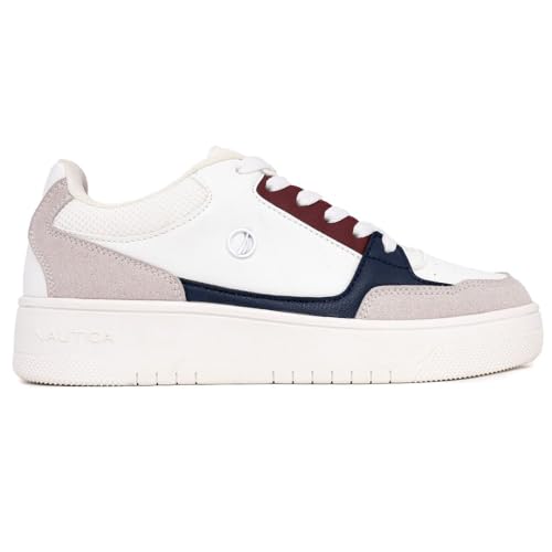 Image of Nautica Platform Sneakers for Womens Fashion Trendy Shoes White Casual Sneaker Thick Sole Everyday Walking Shoes
