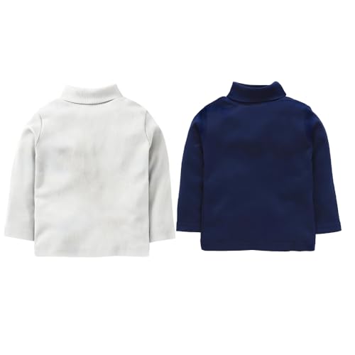 Image of REVOLTEK Boy's and Girl's 100% Cotton Full Sleeve Turtle High Neck T-Shirts Pack of 2