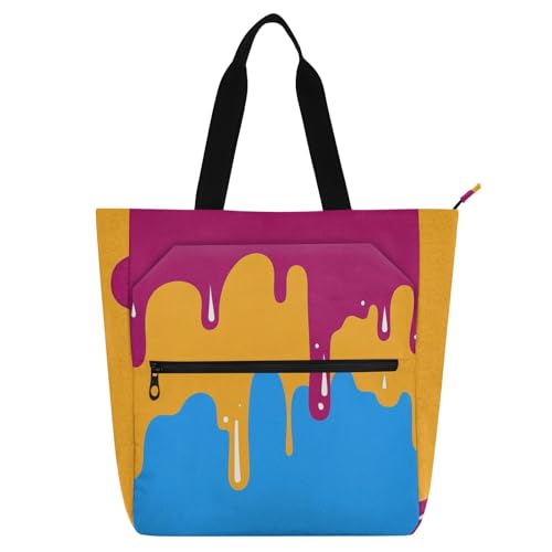 Bolsa de mano con múltiples bolsillos y cremallera, organiza tus libros y llévalos a la playa