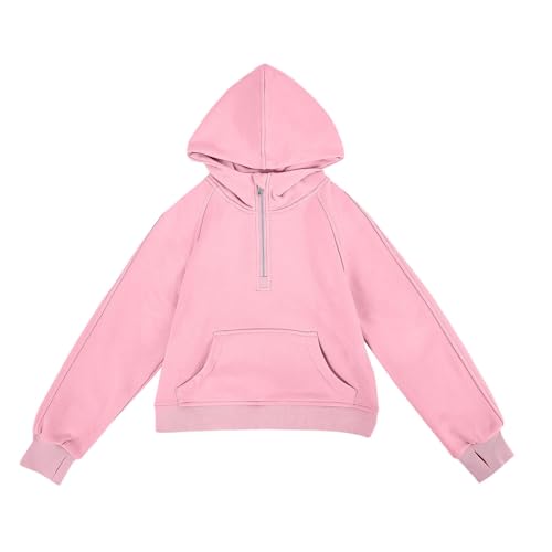 Cropped Hoodies For Teen Girls Trendy 2024 Fall Winter y2k Clothes Fleece Zip Up Hooded Pullover Sweatshirt 3-10 Years3