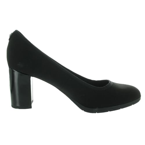 Anne Klein Women’s Castana Comfortable Block Heeled Pump, Black Stretch, 7 US2