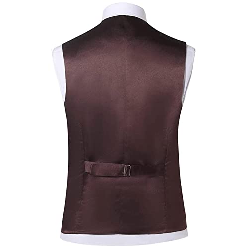 Casual Herringbone Suit Vest for Men V Neck 5 Button Tank Top Formal Business Dress Waistcoat for Work Banquet (Color : Grey, Size : X-Large)2