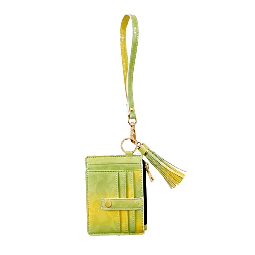 小銭入れとクレジットカードホルダー付きの小さな財布スリムな財布 純金の軟骨ピアス (Yellow, One Size)