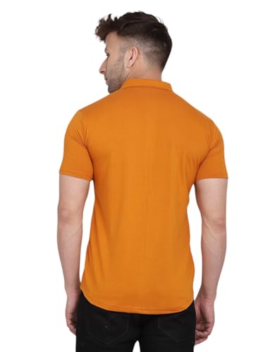Image of Men's Half Sleeve Shirt - Spread Collar Casual Shirt with Double Flap Pockets - Slim Fit Cotton Blend Button-Down