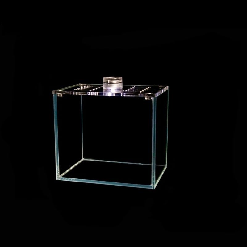 Small Glass Betta Fish Tank kit,Mini Betta Fish Tank with Cover, Small Nano Rimless Tank, Small Glass Fish Tank, Shrimp Tank (0.3Gallon 4.7x3.1x4.7inch), clear