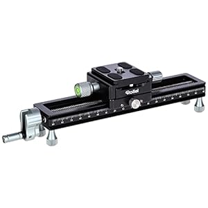 Rollei Makroschlitten, Stabiler Video Makro-Einstellschlitten für DSLR und System Kameras. Der Perfekte Schlitten für Makro-Stacking, Schwarz