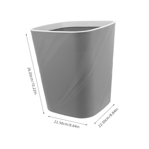 Caneca de basura rectangular de plástico gris OSALADI miniatura 2