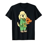 Smileteespetsa Lustiger Labradoodle-Hund mit Bademantel, cremefarben T-Shirt