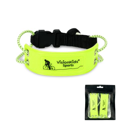 VisionKids 反射バンド 裾止めバンド ソックスバンド裾止めバンド 2本セット 15〜33cm 調節可能 軽量 弾力素材 バックル付 自転車 ランニング 反射板 ジョギング 反射アームバンド/レッグバンド 蛍光反射バンド 反射テープ付き 夜視認性ア
