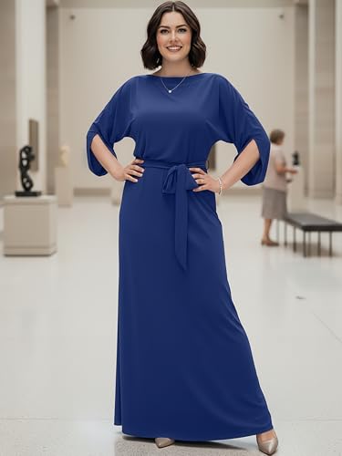 Image of KOH KOH Womens 2026 Flowy Formal Batwing Sleeve Evening Casual Gown