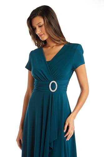 R&M Richards Womens Embellished Knee-Length Cocktail Dress2
