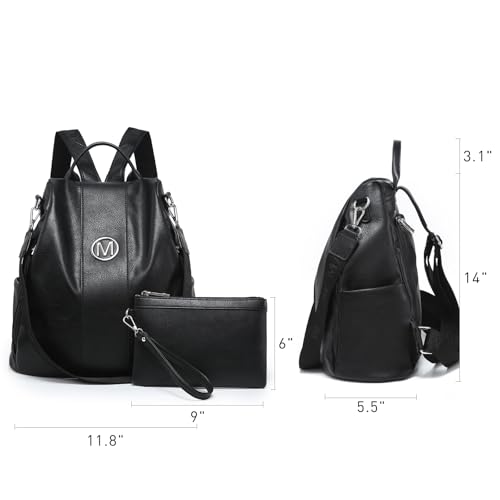 MKP COLLECTION Women Fashion Backpack Purse Multi Pockets Anti-Theft Rucksack Travel Shoulder Bag Handbag Set 2pcs