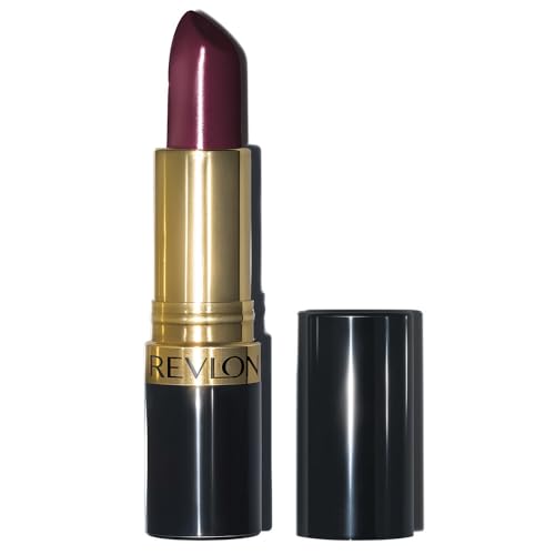 REVLON Super Lustrous Lipstick, Barra de Labios con Textura Cremosa para unos Labios más Suaves y Voluminosos, Fórmula Hidratante con Vitamina E, Tono 477 Black Cherry 4,2g