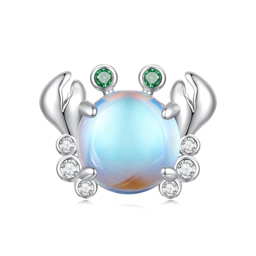 Abalorio de cangrejo azul plata 925 charm marino para pulsera de mujer
