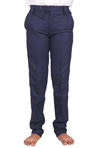 Image of D V Enterprise School Uniform Boys Blue Full Pant with Elastic Regular Fit (38)