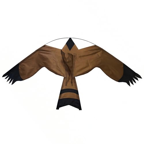 Cometa de halcón para ahuyentar pájaros en jardín y huerto marrón 49x24''