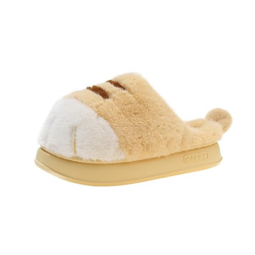 Cat Paw Slippers, Winter Warm Platform Cat Feet Slippers, Cute Fluffy Animal Cat Paw Slippers for Women