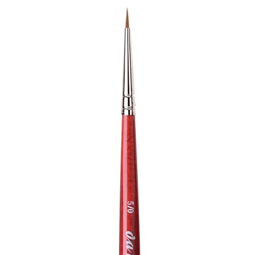 Image of da Vinci Watercolor Series 5580 CosmoTop Spin Paint Brush, Round Synthetic with Red Handle, Size 5 /0 (5580-5 /0)