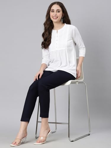 Image of TWIN BIRDS Women Viscose Cotton Kurti Pants | Stretch Ethnic Daily Trousers