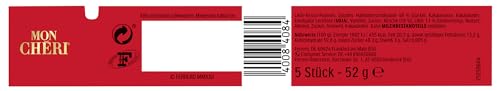 Ferrero Mon Chéri – Knackige Schokolade, fruchtiger Likör und eine aromatische Kirsche – 15 Packungen à 5 Einzelpralinen
