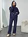 Trendy Queen Womens 2 Piece Outfits Lounge Fall Fashion Sets Oversized Sweatshirts Wide Leg Pants Sweatsuits Winter Clothes Navy M