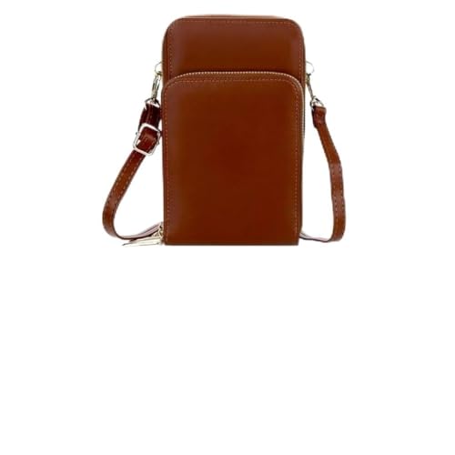 Bolsa feminina porta celular com 3 divisorias transverasal mini bag (marrom)