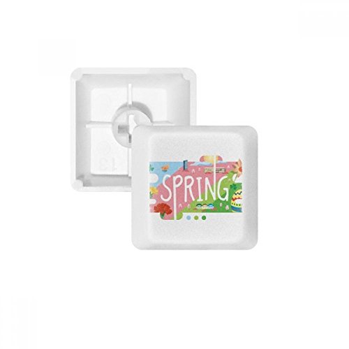 Keycaps PBT Illustration Printemps Blanc OEM pour Clavier Mécanique R1