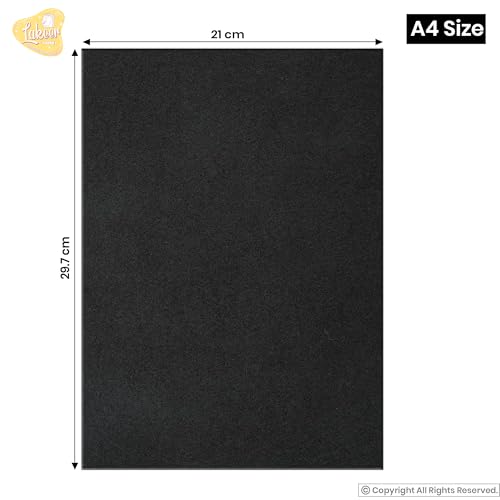 Image of Lakeer A4 Felt Sheets 29.7cm X 21cm Set 10 Black Colour 1mm Thickness for Kids School DIY Crafts Patchwork Embroidery Project