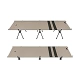 BROOKLYN OUTDOOR COMPANY (ブルックリンアウトドアカンパニー) コット 折りたたみ式 ハイ/ロー 2way 軽量 キャンプ 組み立て簡単 BOC (600D / グレージュ/ブラック)