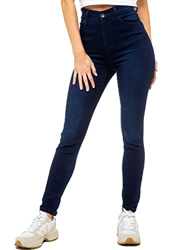 Jeans skinny pour femme ENZO noir foncé taille 48