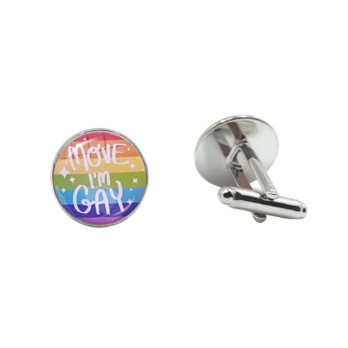 Orgullo gay colorida bandera del arco iris camisa gemelos bandera LGBT para lesbianas cúpula de cristal gemelos de boda para hombres joyería dropship, 25mm, hierro, turquesa estabilizado
