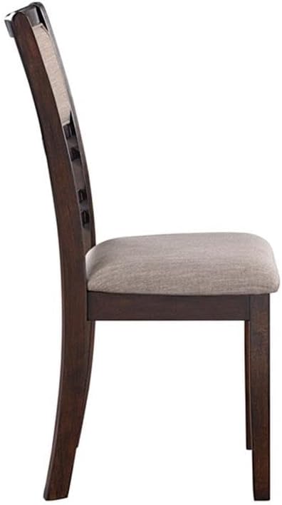 Pemberly Row Contemporary Solid Wood Dining Chair in Cherry Brown (Set of 2)