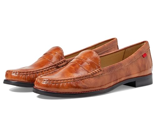 Image of Marc Joseph New York Womens East Village Cognac Stained Patent 6 M