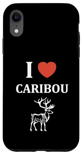 Cute Funny caribous animals little simple i love caribou �X�}�z�P�[�X iPhone XR �p