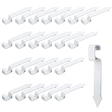 AIEX 24pcs Outdoor Light Hanging Hooks, Plastic Light String Hooks for Gutter Eaves Beam and Roof Panel, Patio Light Hangers for Halloween Christmas New Year Holiday Party Decorations