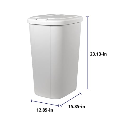 Caneca de basura plástica 13.3 gal con tapa táctil blanca miniatura 3
