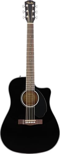 Fender CD-60SCE Dreadnought Elektroakustikgitarre, Hochwertige Westerngitarre mit Cutaway, Ideal für Bühne und Studio, Inklusive virtueller Kurse auf Fender Play, Schwarz Fender CD-60SCE Dreadnought Elektroakustikgitarre, Hochwertige Westerngitarre mit Cutaway, Ideal für Bühne und Studio, Inklusive virtueller Kurse auf Fender Play, Schwarz