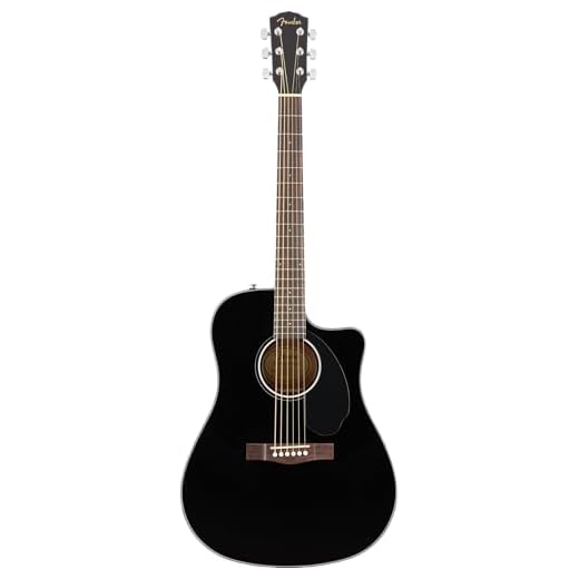 Fender CD-60SCE Dreadnought Guitarra Acústica Electrificada, Negro, Incluye cursos virtuales gratuitos en Fender Play