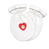 For Babies - Bio-Baumwolle Baby Kratzhandschuhe Kratzfäustlinge für Neugeborene Jungen und Mädchen 0 bis 3 Monate/Anti Scratch Mittens Newborn Organic Cotton(Herz)